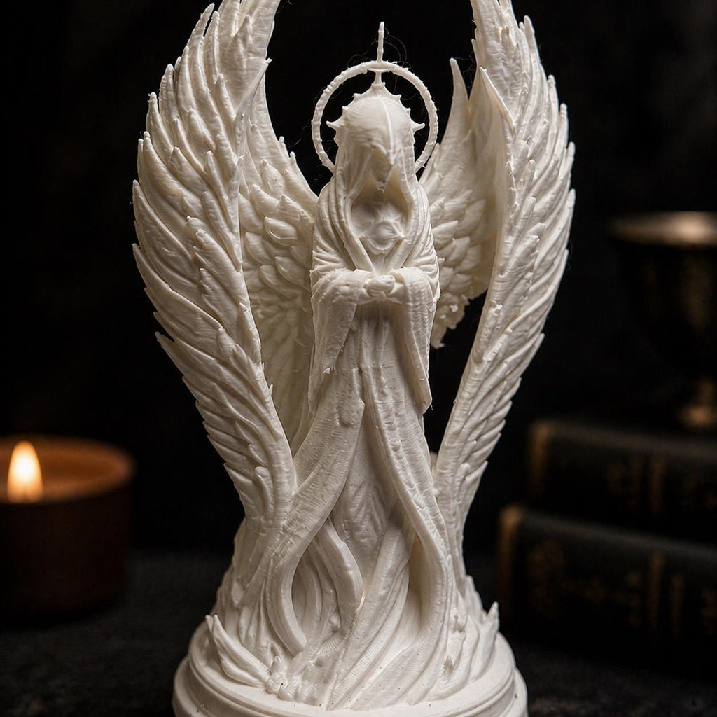 Seraph Homunculus Statue, Gothic Angel Figure, Celestial Decor, Dark Fantasy Ornament, Ethereal Shelf Collectible