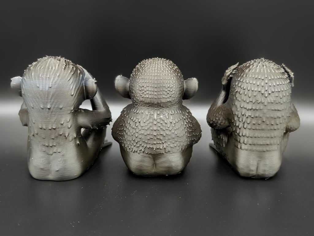 Three Wise Gremlins Figurines | Gothic Creature Decor | See No Evil Hear No Evil Speak No Evil | Dark Fantasy Shelf Decor