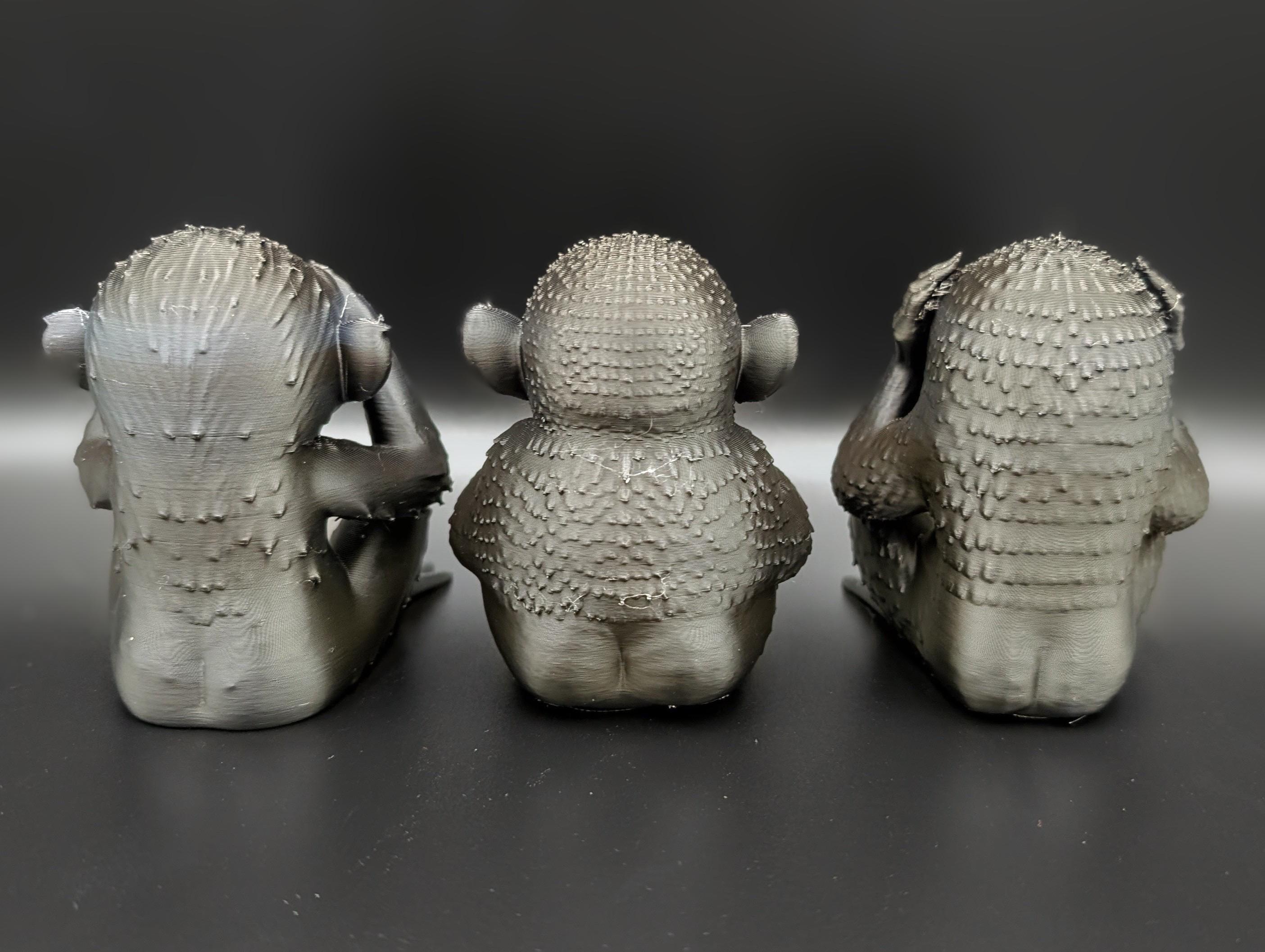 Three Wise Gremlins Figurines | Gothic Creature Decor | See No Evil Hear No Evil Speak No Evil | Dark Fantasy Shelf Decor