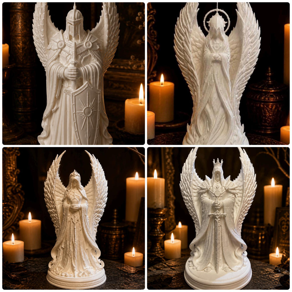 Gothic Angel King Queen Seraph Knight Homunculus Figures | 3D Printed Fantasy Shelf Decor
