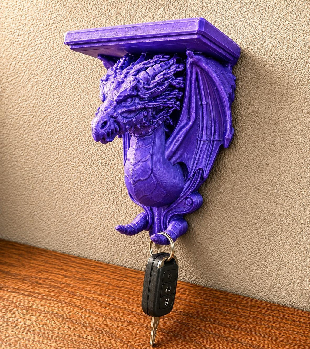 Dragon Key Holder | Wall Mounted Key Rack | Fantasy Dragon Decor | Entryway Key Organiser | Gothic Home Accessory