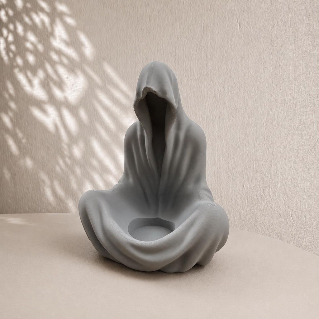 Grim Reaper LED Tea Light Holder | Hooded Lantern | Gothic Home Decor | Halloween Decoration | Spooky Shelf Decor | Candle